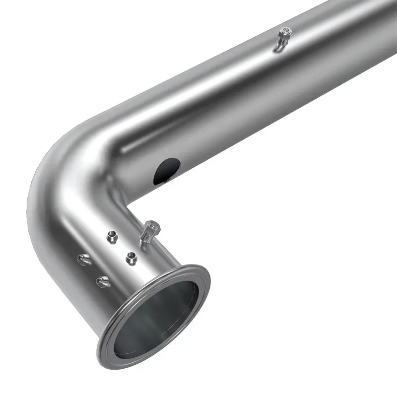 Stainless-steel cooling pipe with flanged connection
