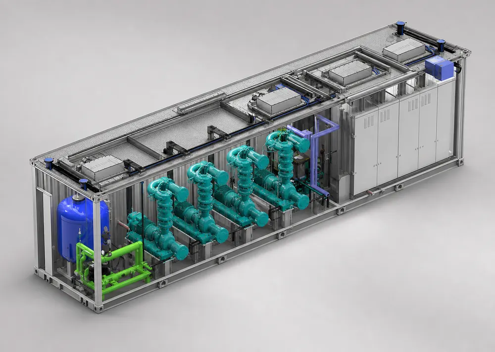 Modular pump station for data-centre cooling infrastructure