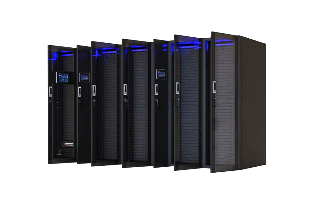 the supplier single-row modular data-centre interior