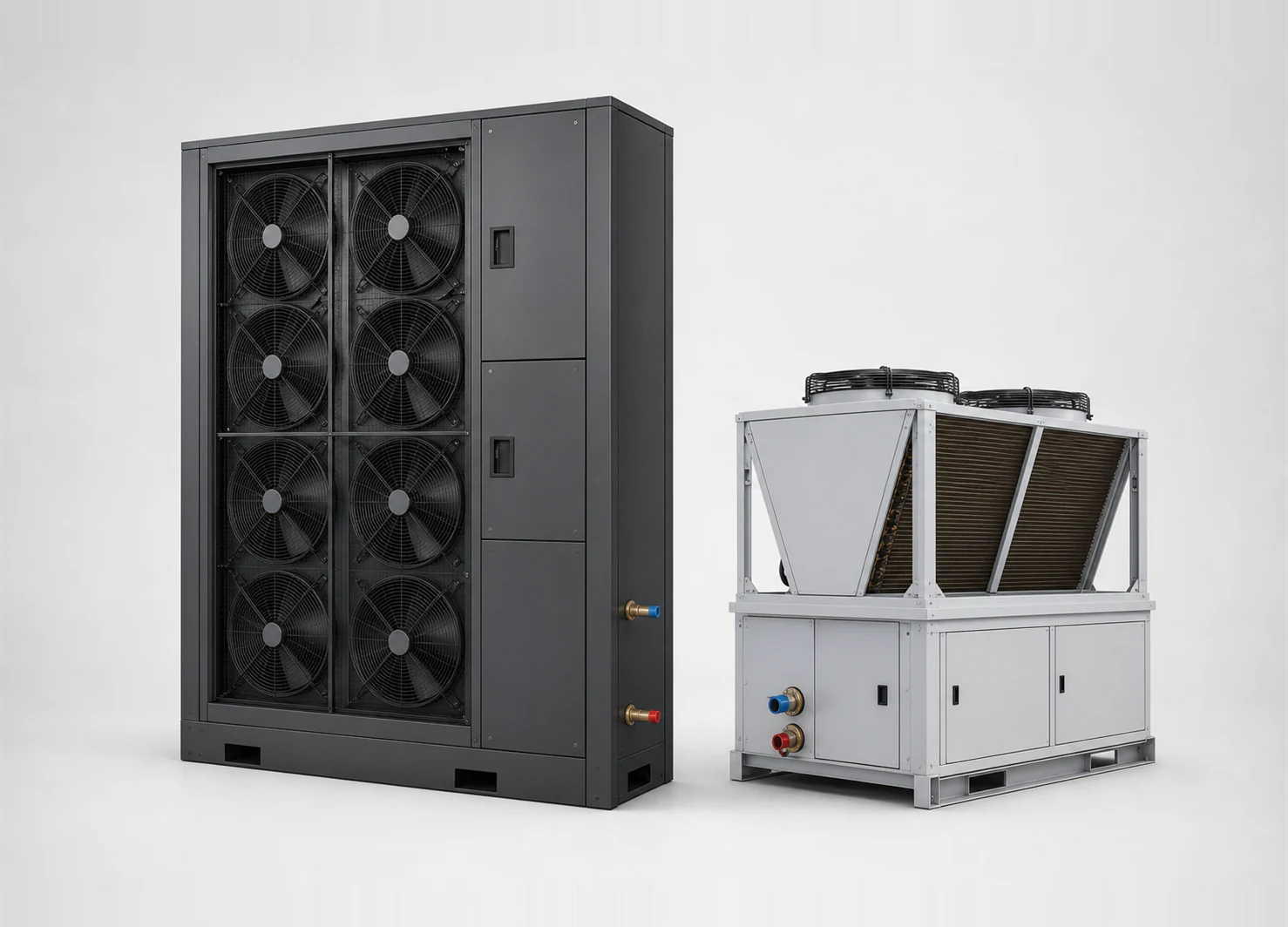 Unbranded illustrative render of Split Refrigerant-Pump Fan-Wall System