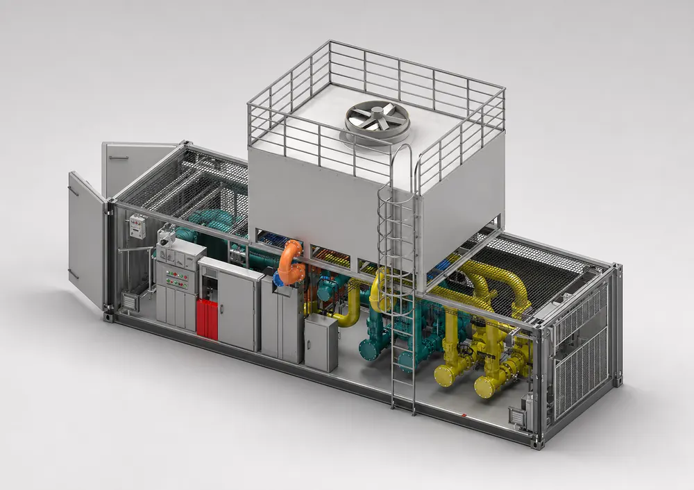 Integrated cooling module for modular data-centre infrastructure