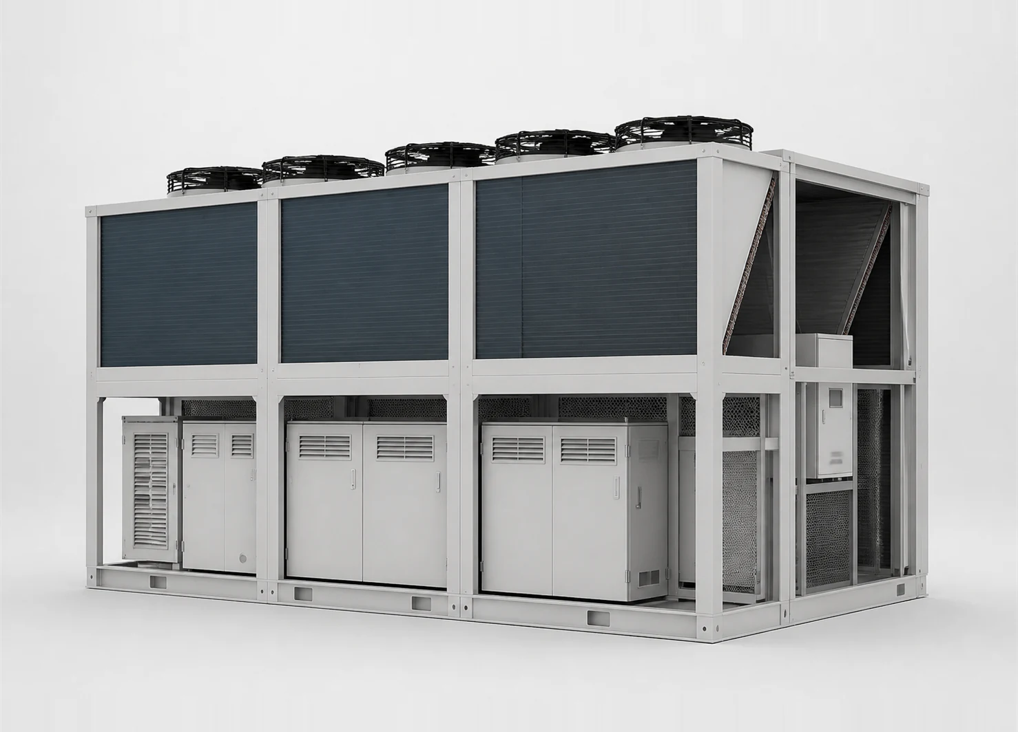Unbranded illustrative render of Air-Cooled Integrated Cooling Unit