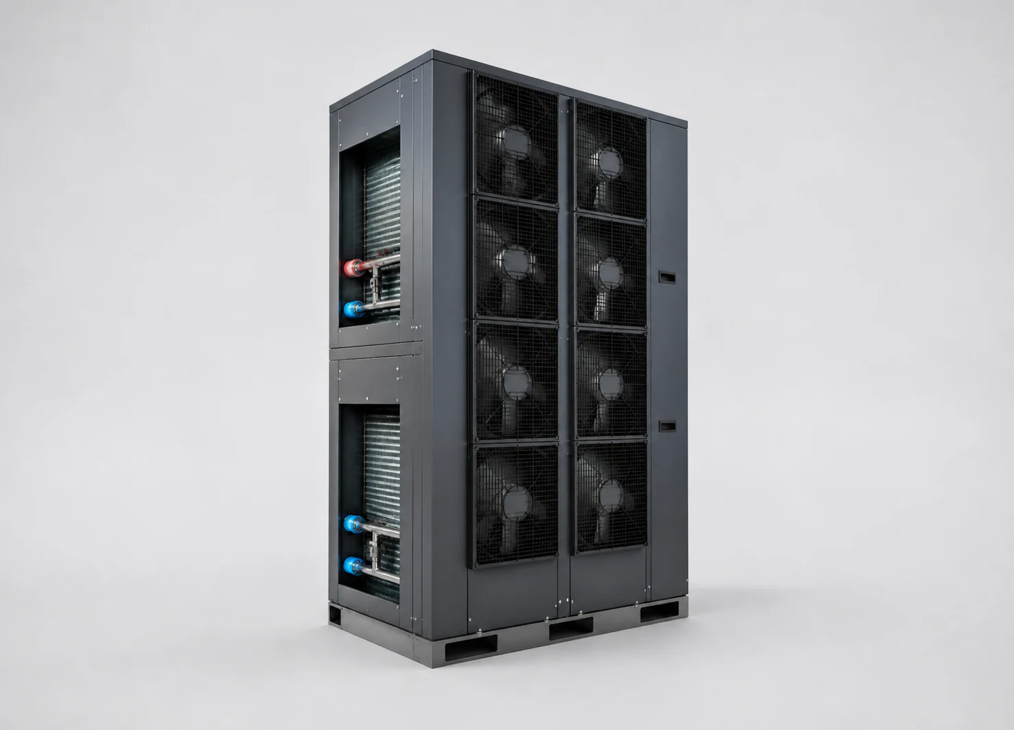 Unbranded illustrative render of Dual-Source Dual-Coil Fan Wall