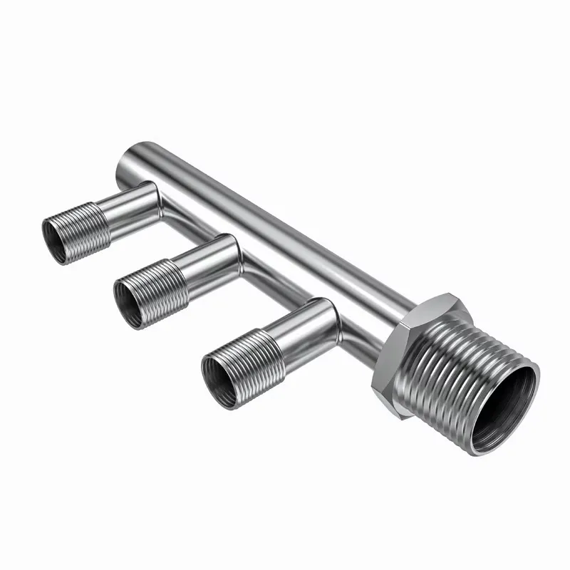Stainless-steel cooling manifold with threaded branches