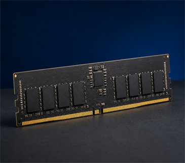 Close-up of a compact server memory module