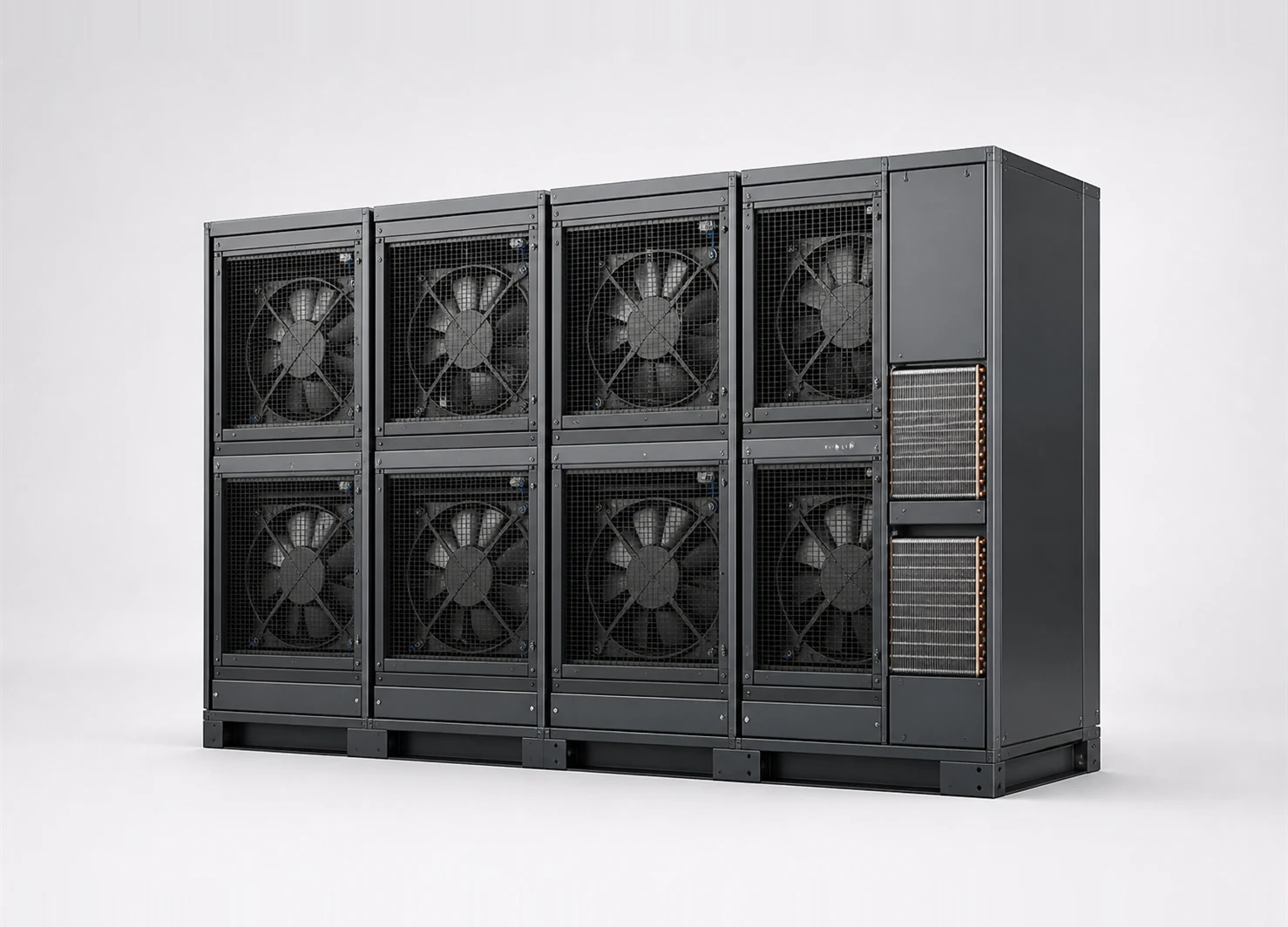 Unbranded illustrative render of Modular Fan-Wall Cooling System